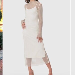 NWT Cream C/MEO Collective Love Language Midi Dress
